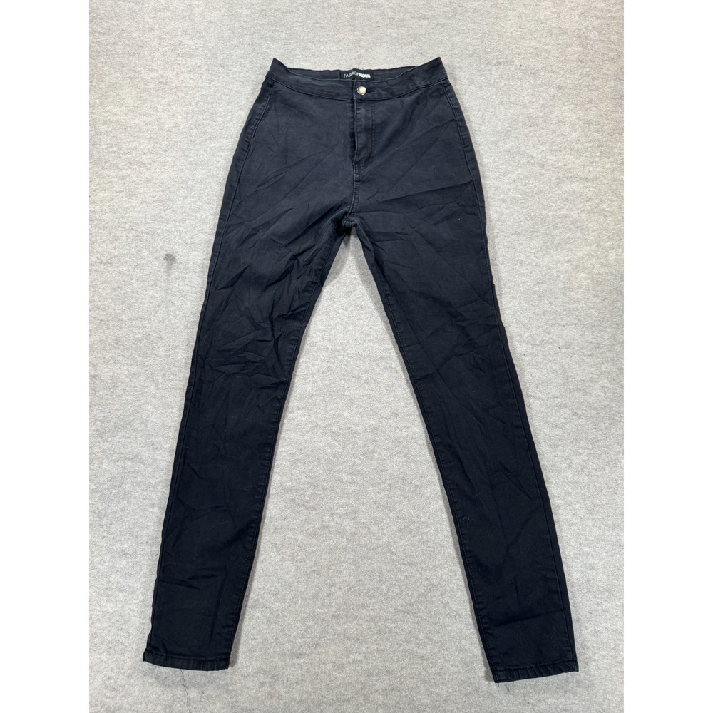 Fashion Nova Skinny Jeans Womens 9 Black Denim Stretch High Rise Style 1166